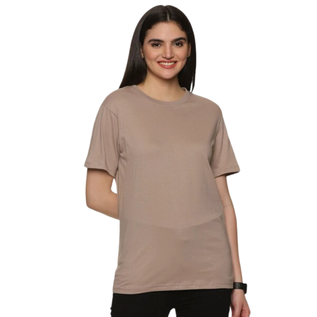 Biege Round Neck T-Shirt